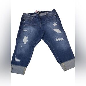 Torrid Distressed Boyfriend Cropped Jeans